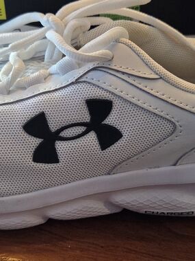 Under Armour White Sneaker with Black Logo and Gray Accents